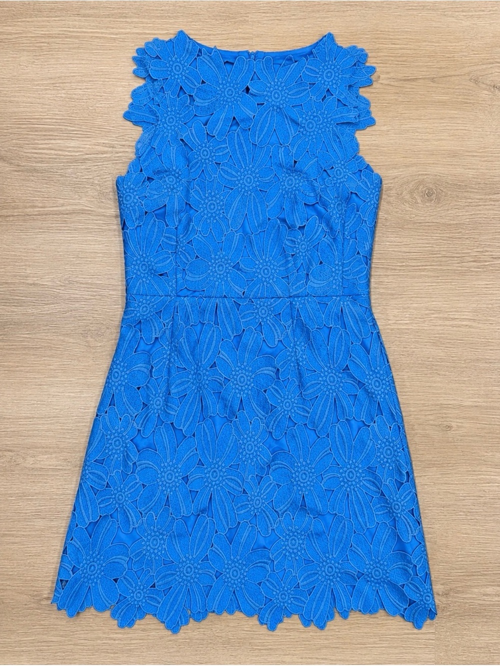 SAYLOR Bright Blue Floral Lace Sleeveless Dress